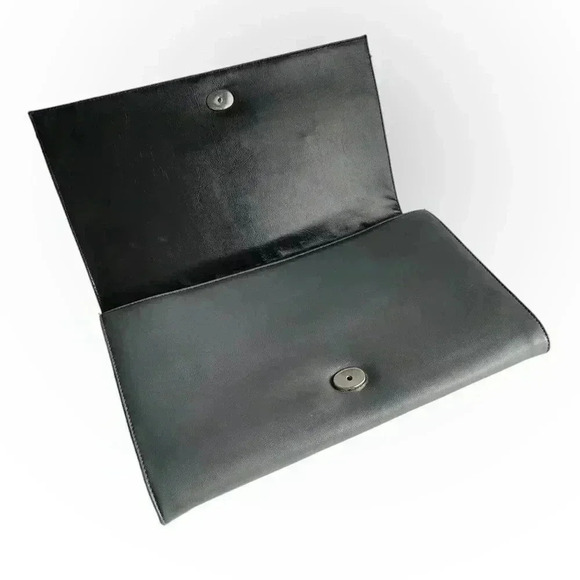 Vintage Gray Faux Leather Clutch Shoulder Bag Convertible 1980s - Picture 6 of 13